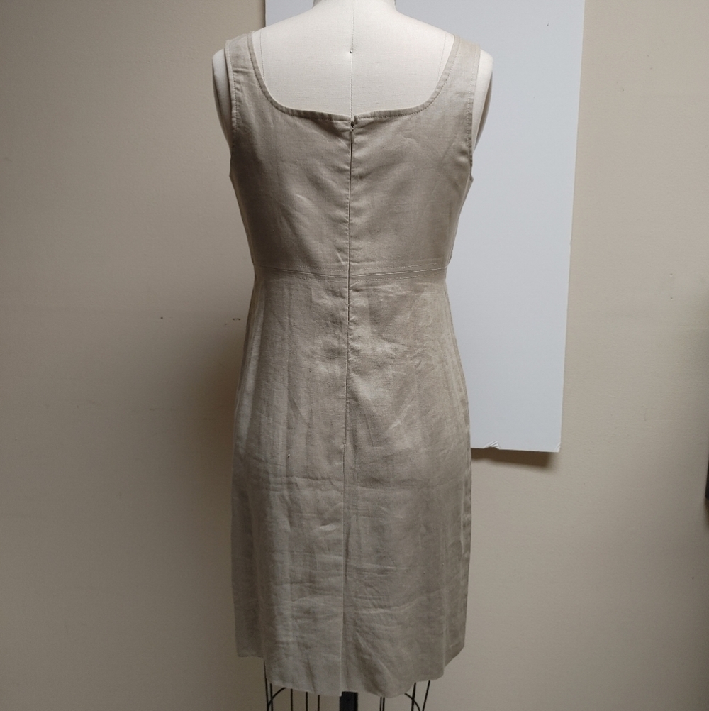 Vintage Kelly Graham Tan Linen Shift & Crop Jacket 4-6 - Picture 5 of 12